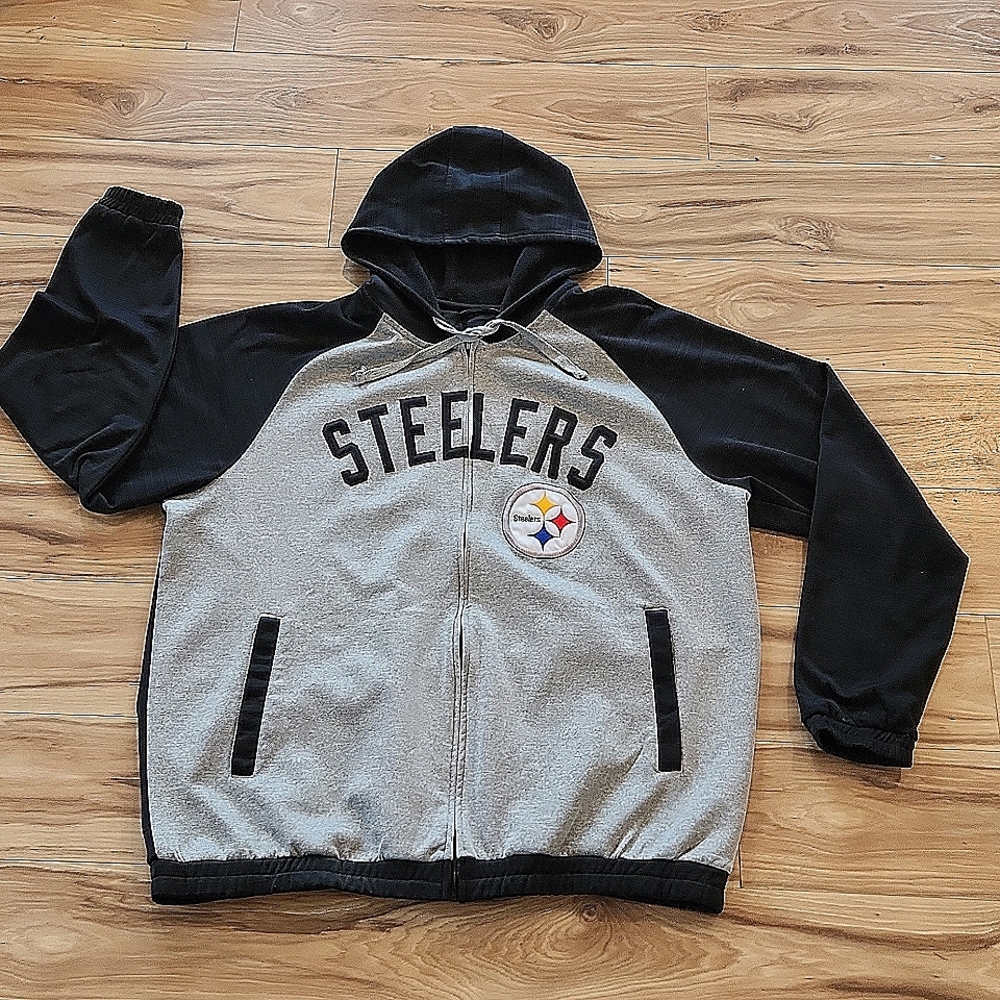 Pittsburgh Steelers Hoodie Full Zip Sweatshirt XXL